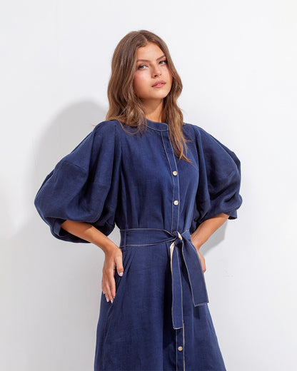 Vestido Gerald Lino Azul