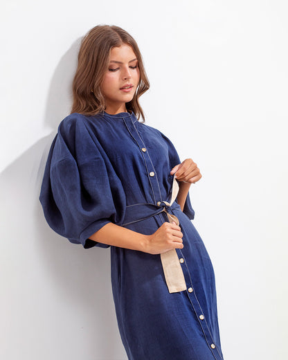 Vestido Gerald Lino Azul