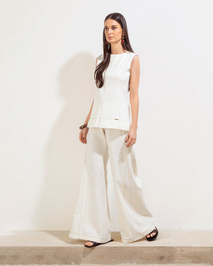 Blusa Celia Natural Y Chocolate