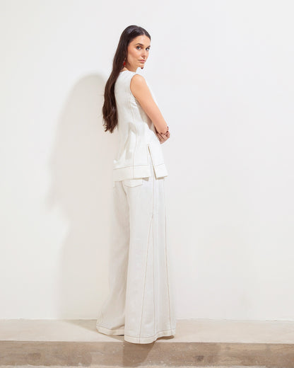 Blusa Celia Natural Y Chocolate