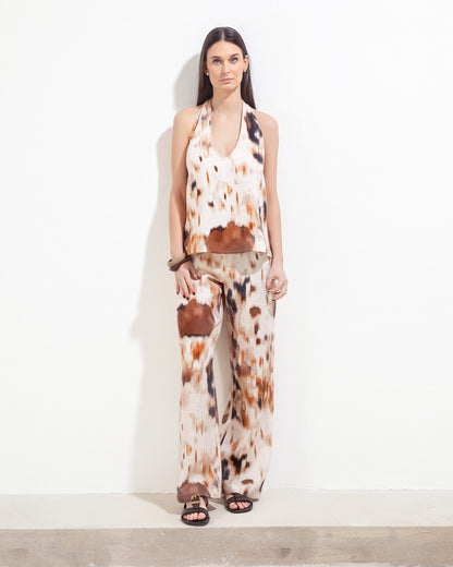 Blusa Oxford Lino Monet Chocolate