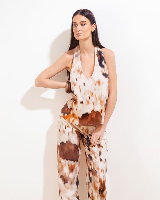 Blusa Oxford Lino Monet Chocolate