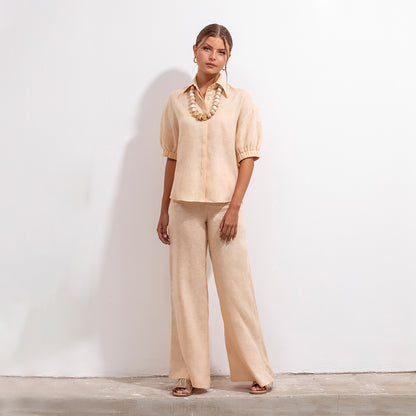 Pantalon Pilar Lino Beige