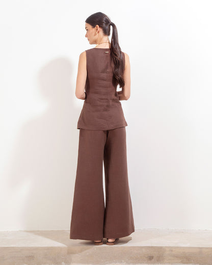 Pantalón Ara Lino Chocolate