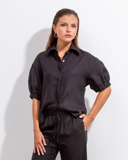 Camisa Mar Lino Negro