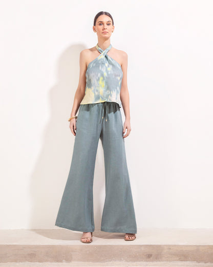 Blusa Santander Lino Monet Petroleo