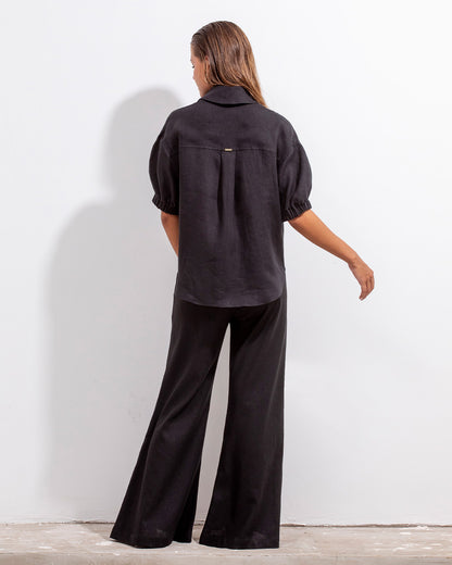 Camisa Mar Lino Negro
