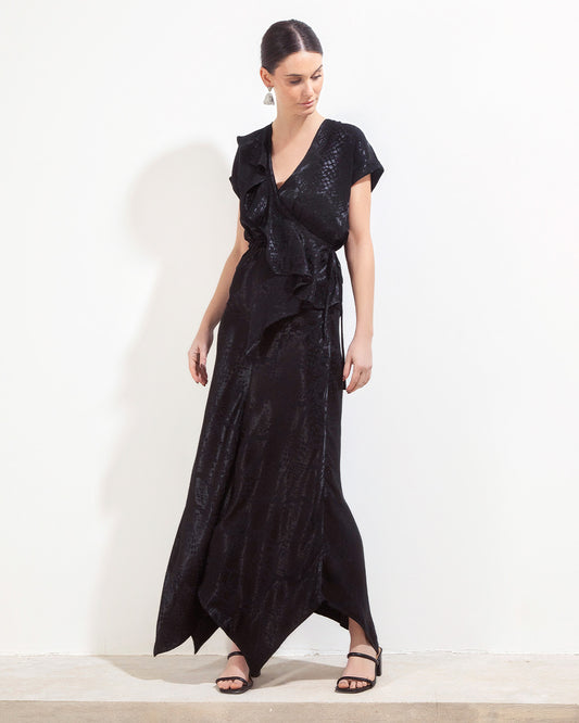 Pollera Jazmin Jacquard Negro