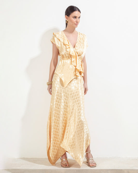 Pollera Jazmin Jacquard Beige