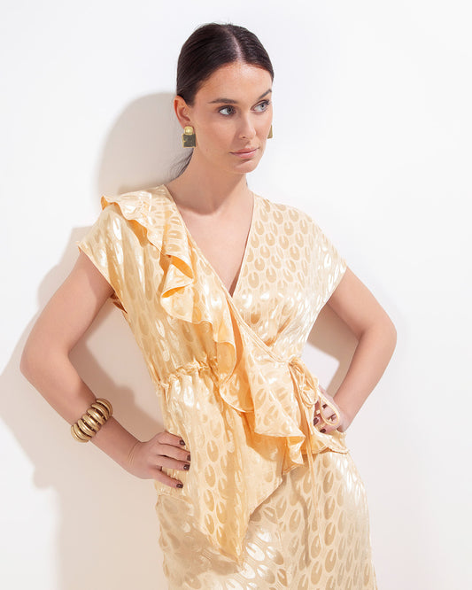 Blusa Jazmin Jacquard Beige