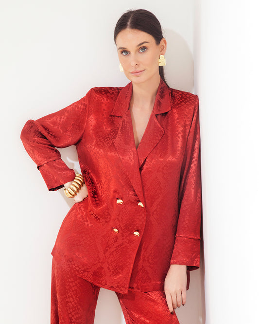 Blazer Gardenia Jacquard Bordo