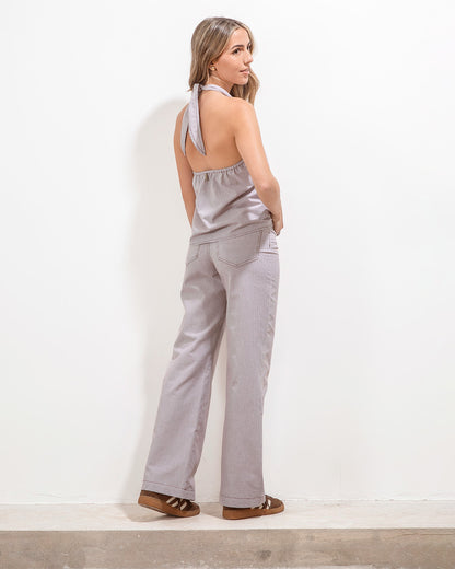 Pantalon Oxford Rayas Chocolate