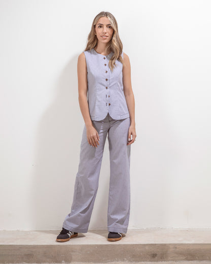 Pantalon Oxford Rayas Azul