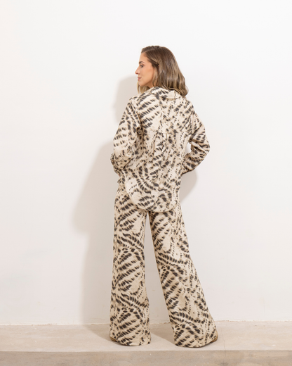 Pantalon Cruz Animal Print Beige