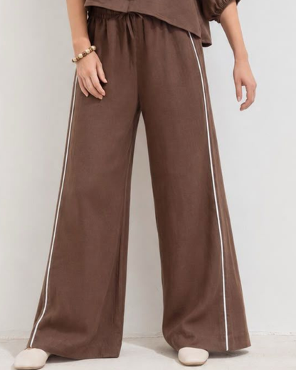 Pantalon Coral Lino Chocolate