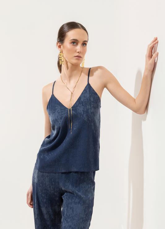 Blusa Cuca Jaspeado Felpa Azul