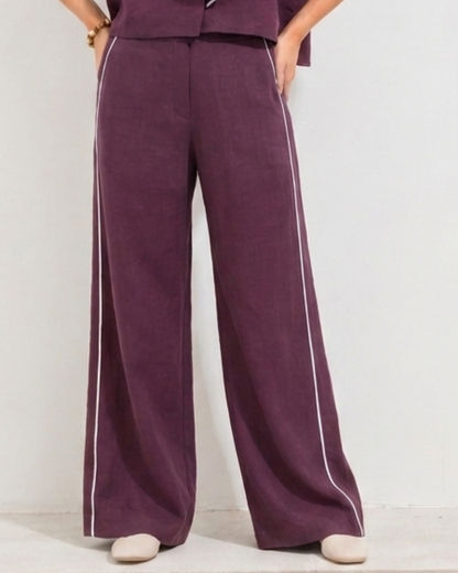 Pantalon Coral Lino Bordo