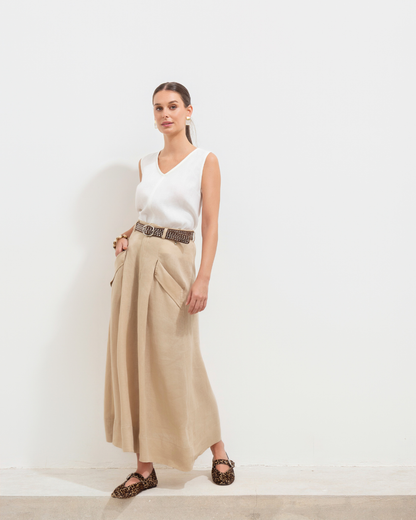 Pollera Paz Lino Beige