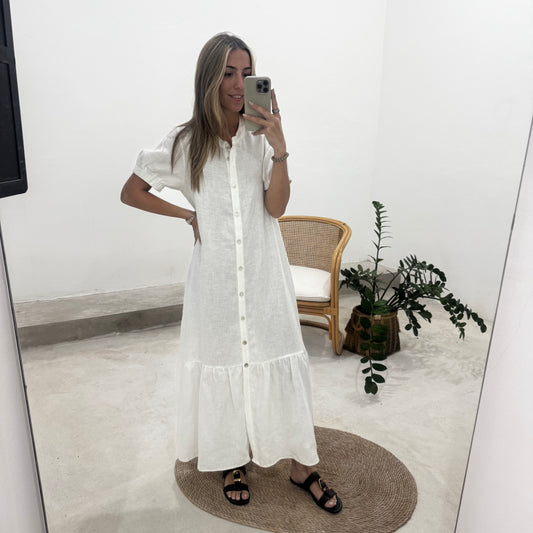 Vestido Mar Lino Natural