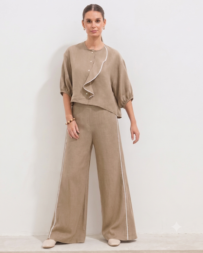 Pantalon Coral Lino Beige