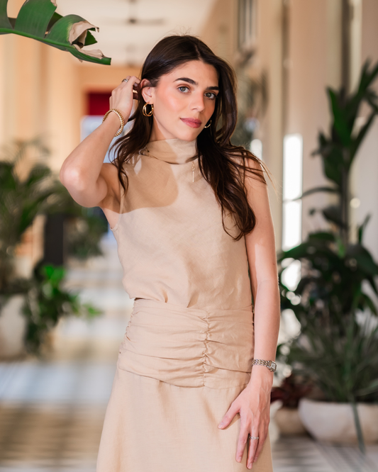 Blusa Rafaela Lino Beige