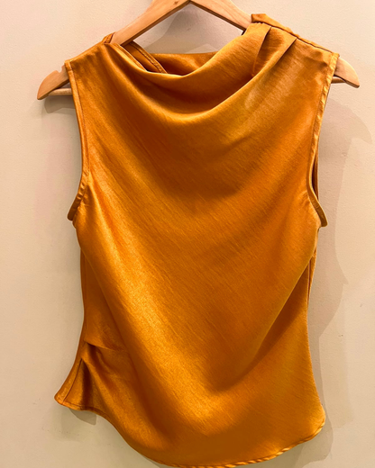 Blusa Rafaela Seda Ocre
