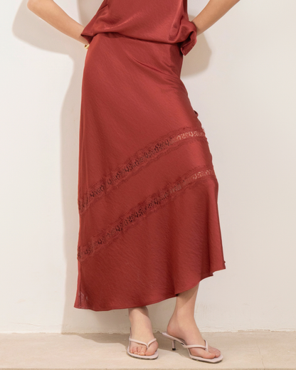 Pollera Lencera Bordo
