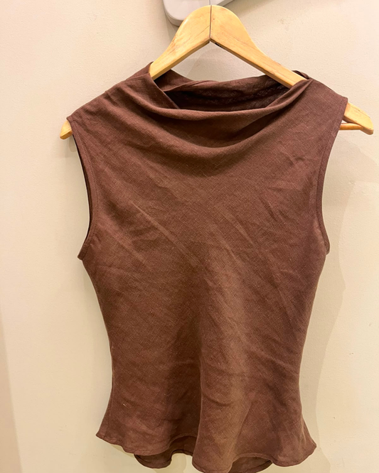 Blusa Rafaela Lino Chocolate