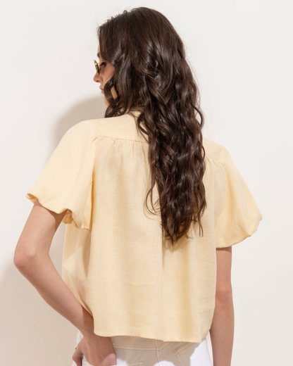 Camisa Valeria Lino Vainilla