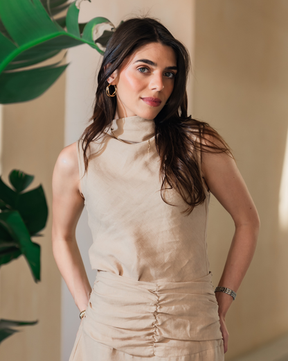 Blusa Rafaela Lino Beige