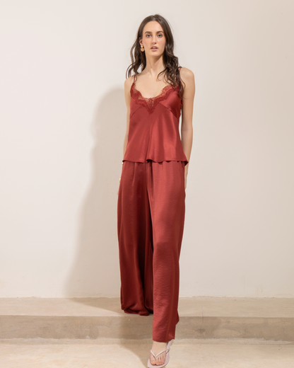 Pantalon Seda Bordo