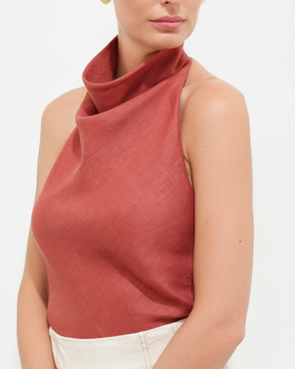 Blusa Iciar Lino Ganache