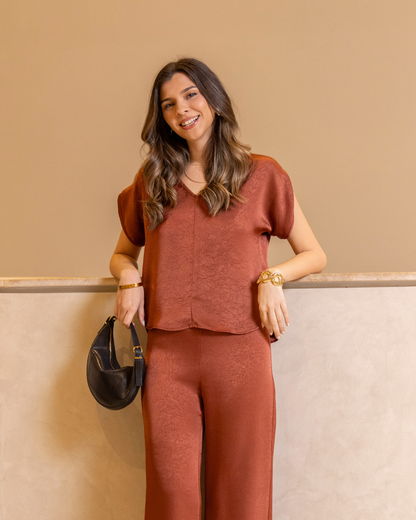 Blusa Almudena Ganache