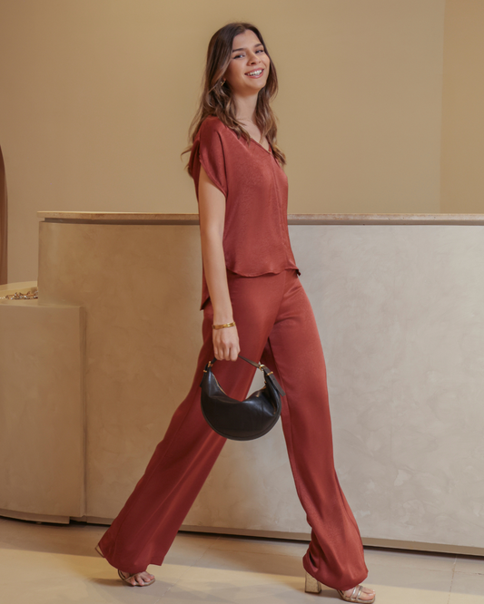 Pantalon Almudena Ganache
