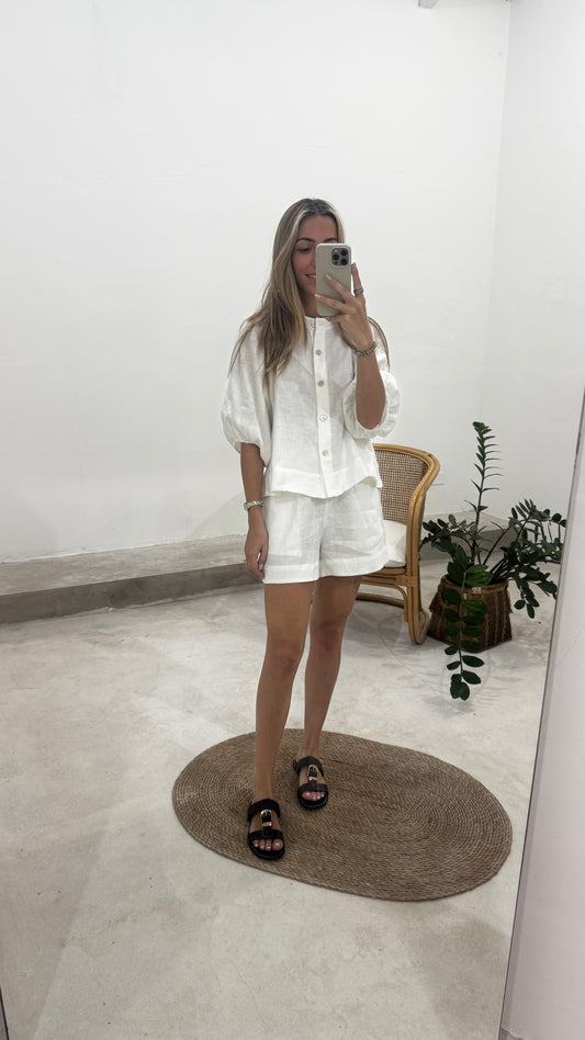 Camisa Gema Lino Blanca