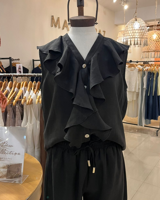 Blusa Bella Lino Negro