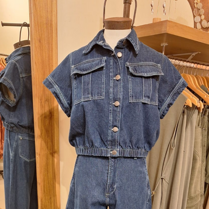 Camisa Isa Denim Azul Oscuro