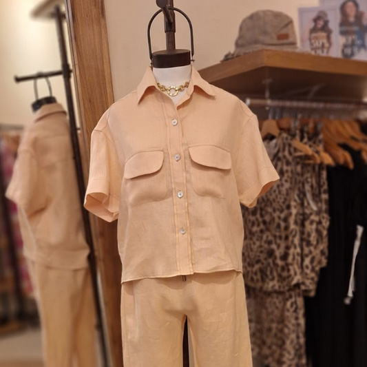 Camisa Pachi Lino Beige