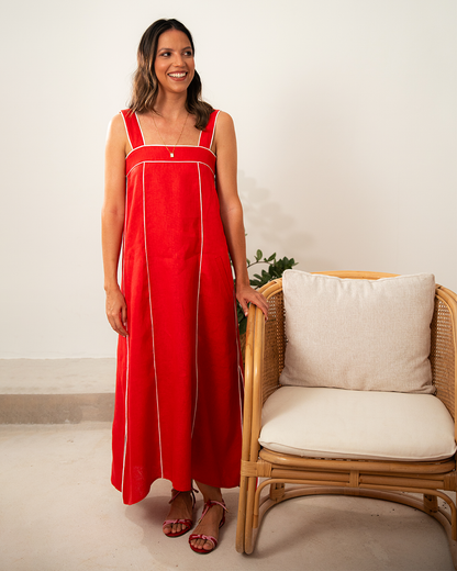 Solera Belen Lino Grueso Rojo