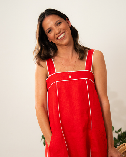 Solera Belen Lino Grueso Rojo