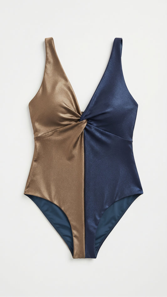 Malla Coco Azul y Beige