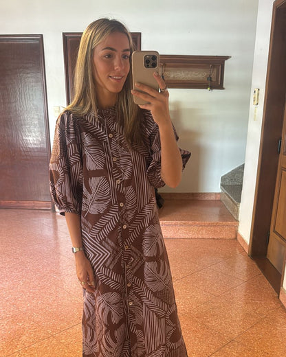 Camisero Gema Hojas Chocolate