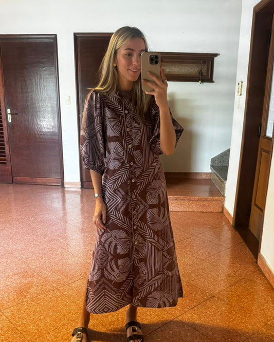 Camisero Gema Hojas Chocolate