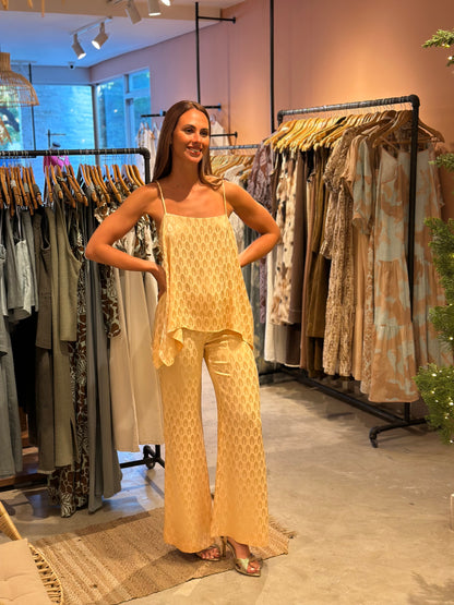 Pantalon Gardenia Jacquard Beige