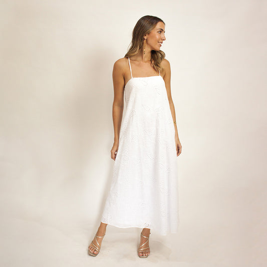 Vestido Maxima Broderie Blanco