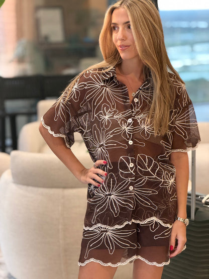Camisa Cala Chocolate