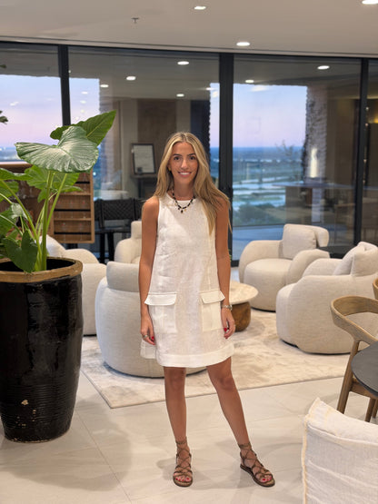 Vestido Marga Lino Blanco