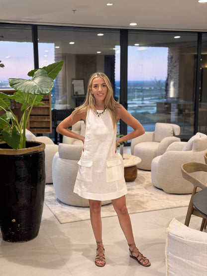 Vestido Marga Lino Blanco