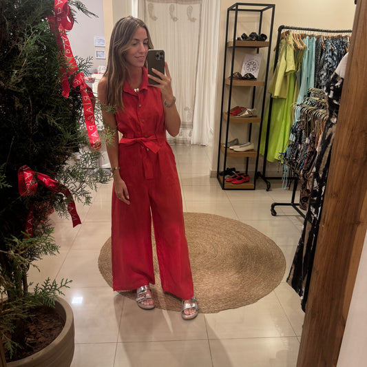 Mameluco Pame Lino Rojo