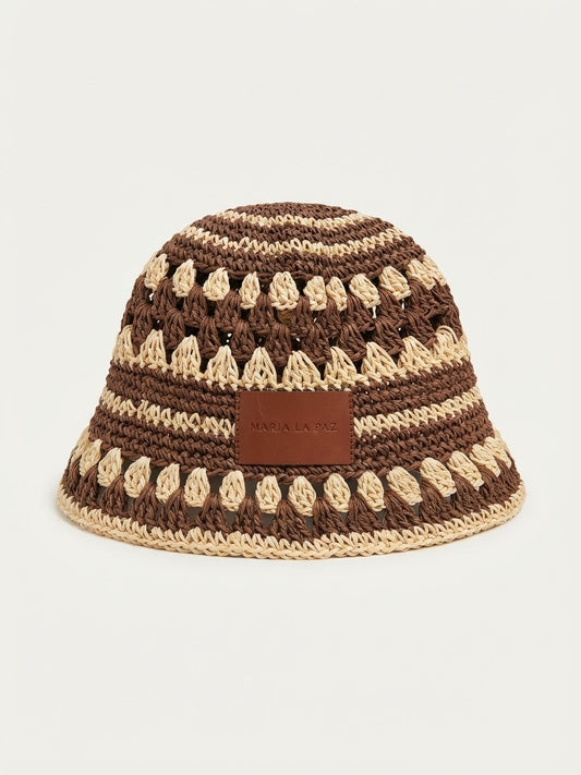 Gorro Playa Chocolate y Beige